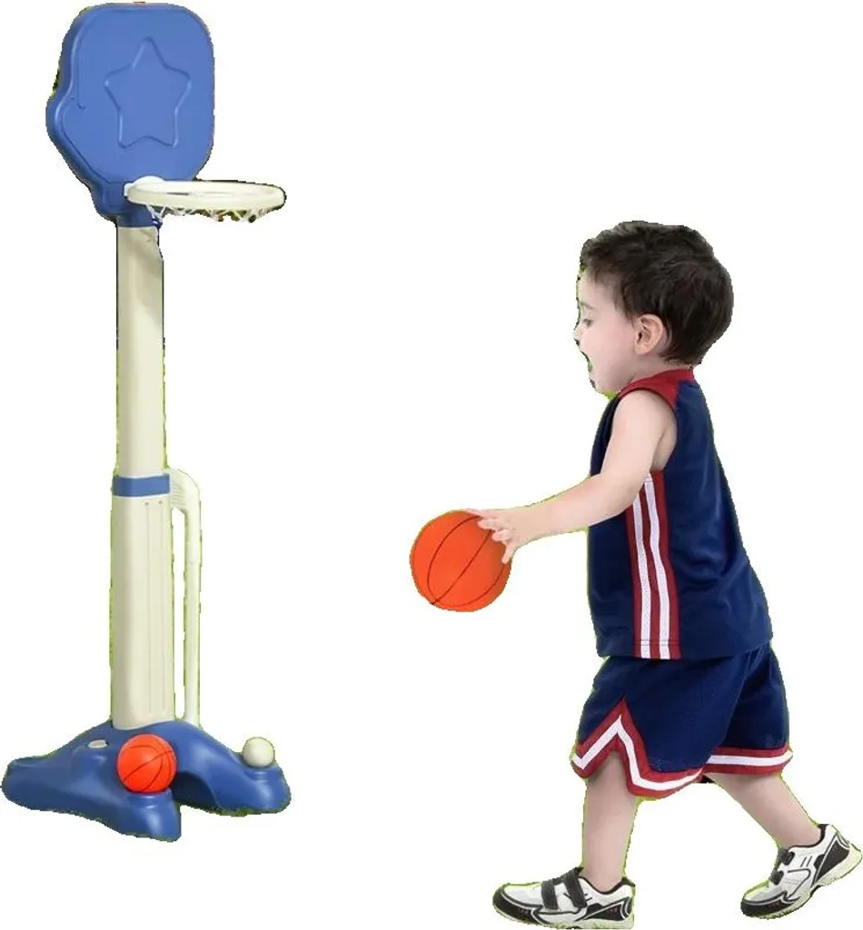 Panier de basket portable double fonction et hauteur variable rouge