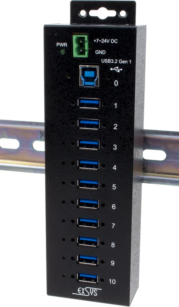 EXSYS EX-1510HMVS Hub USB 3.2 Gen 1 Type-B vers Type-A 5000 Mbit/s Noir