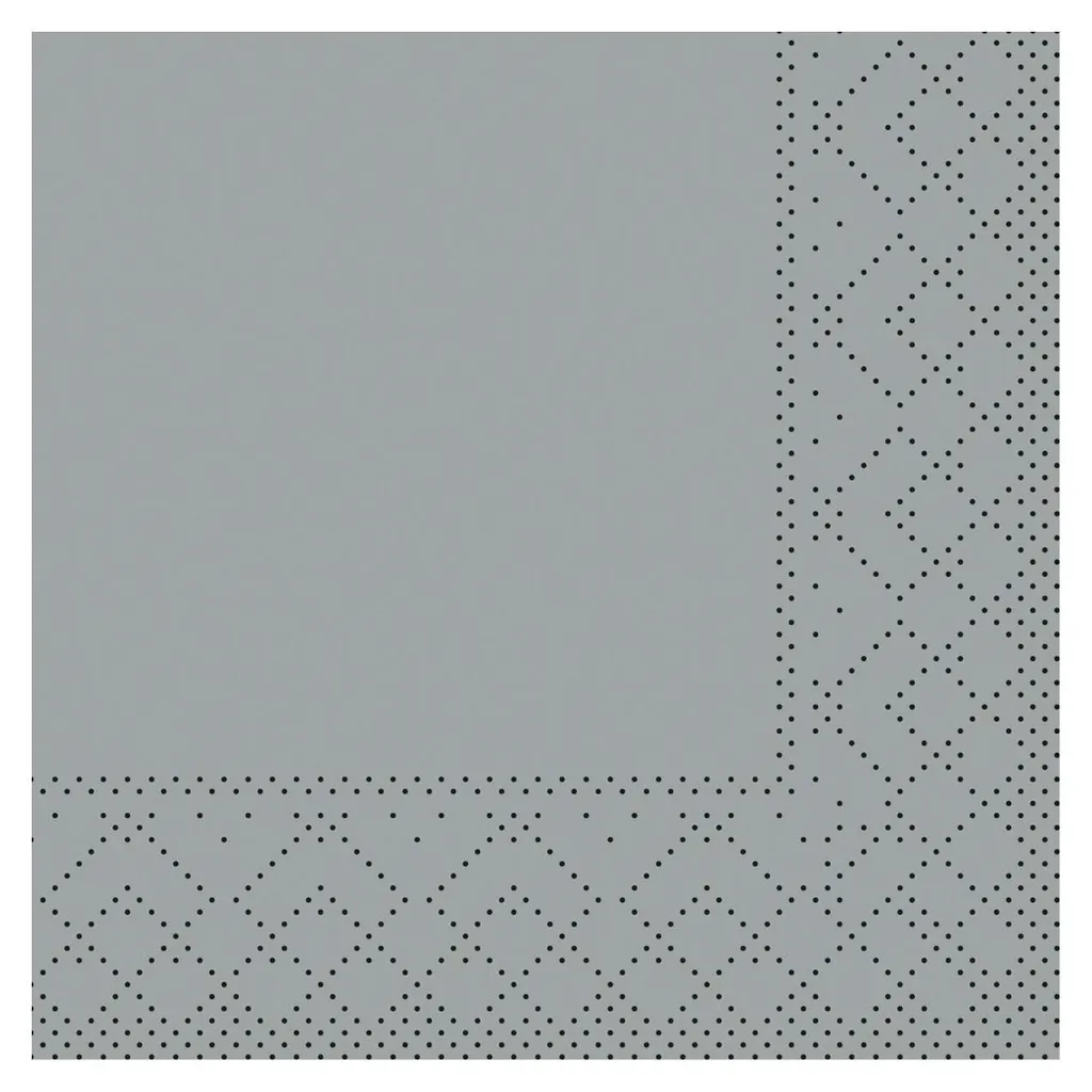 Serviettes cocktail jetables grises 20x20 pour événements et réceptions
