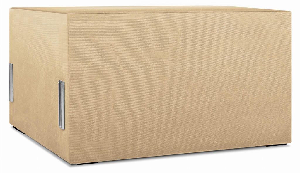 Modul: gepolsterter Sitz 80 LEON in Beige mit Metallverbindern - Segment für modulare Möbelgarnitur