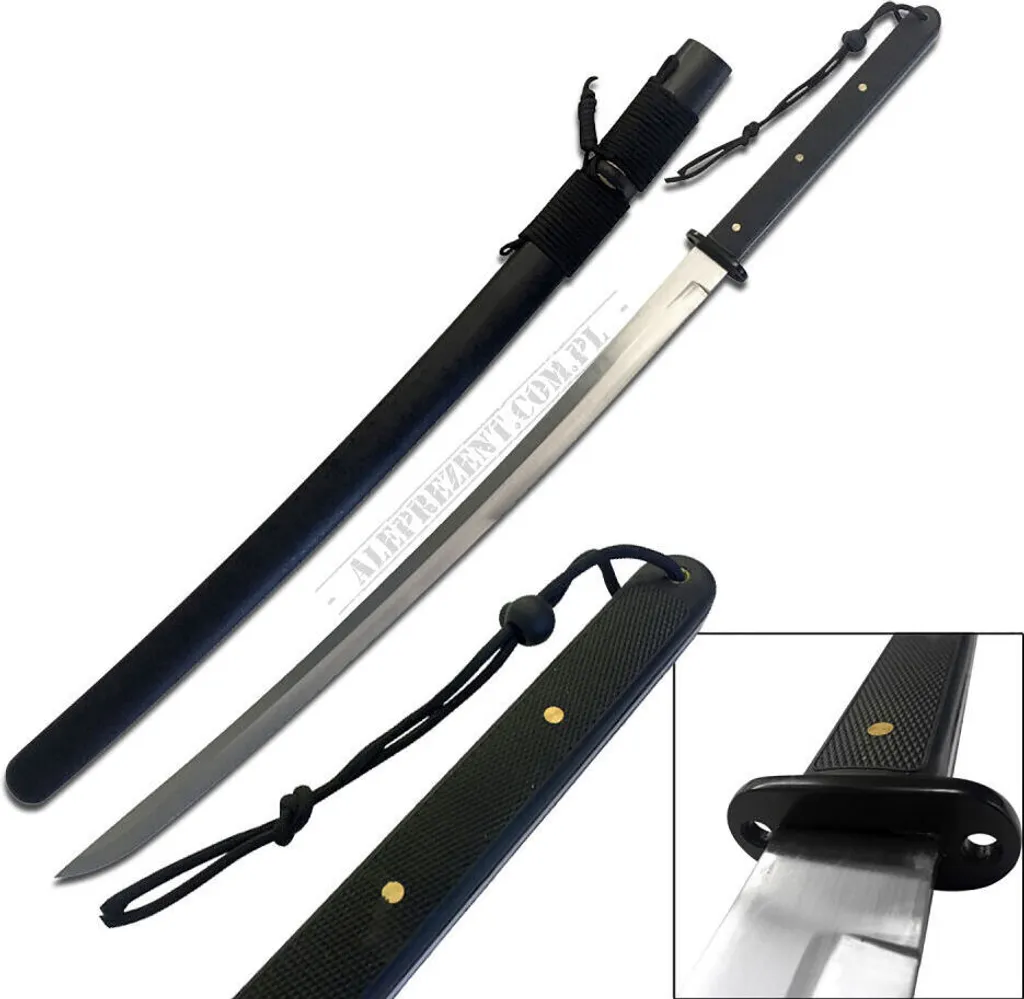 Katana Décoratif avec Support et Fourreau Noir Modèle D129 102cm