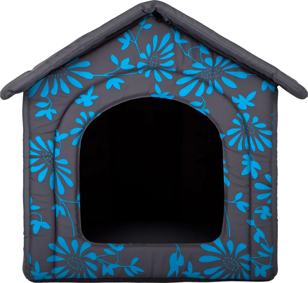 Cuccia per cani, cuccia per cani, letto per cani, casa per gatti, grotta per gatti, piccola L - 52x46 cm, blu a fiori