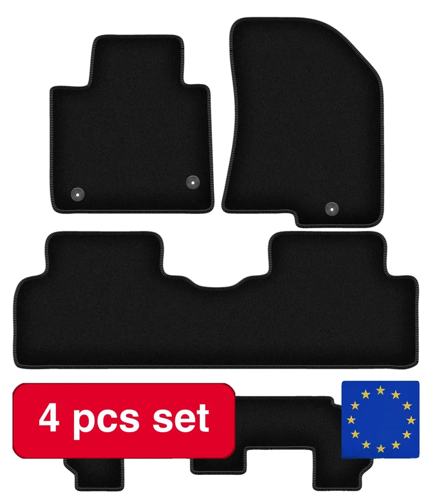 Tapis de voiture sur mesure noir - Set de sol complet au design sobre