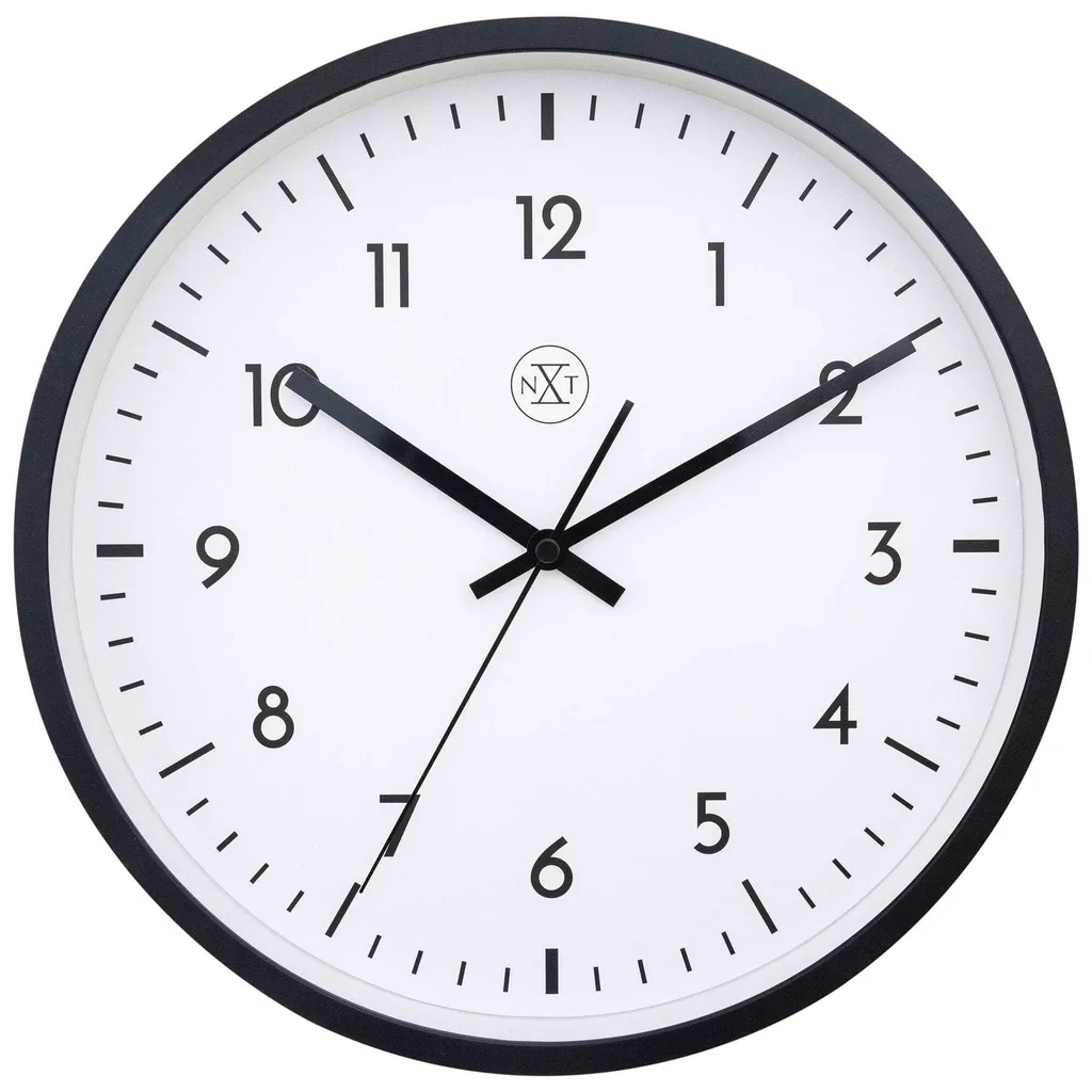 Horloge murale nXt 7369ZW Easy Big 30cm noire pour une lecture nette