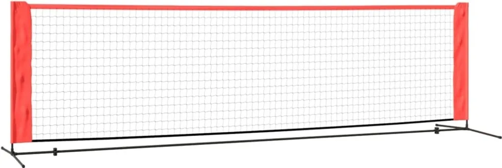 Filet de tennis noir et rouge 300x100x87 cm en polyester résistant