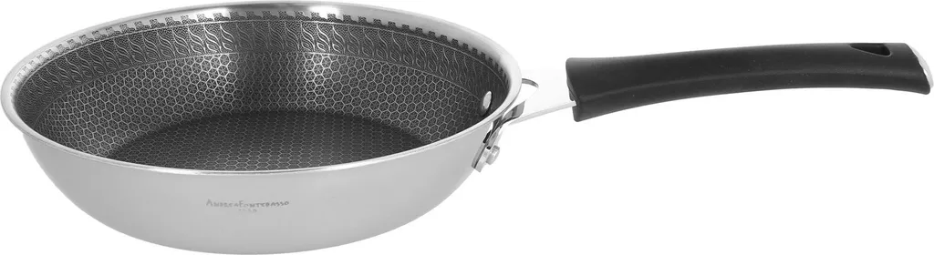 Andrea Fontebasso ACIER Panev 24 cm : Poêle Induction Inox à Fond Multicouche