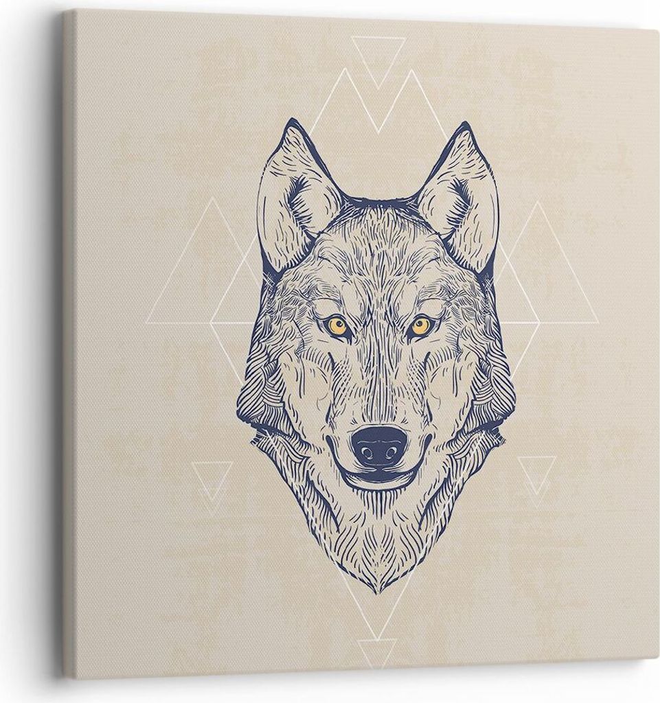 Bild auf Leinwand - Leinwandbild - Husky Hund Portrait Plakat - 30x30cm - Wand Bild - Wanddeko - Leinwanddruck - Bilder - Kunstdruck - Wanddekorati...