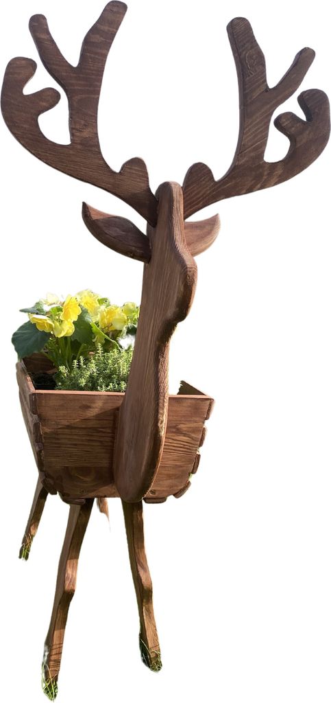 Blumenbeet / Blumentopf / Blumenständer aus Holz Hirschbraun