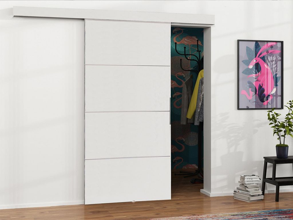 Posuvné interiérové dvere VIGRA 2 - 90 cm, biele Obrázok produktu 
