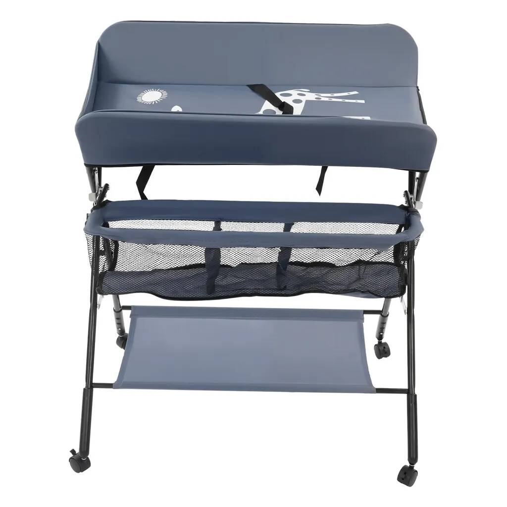 Table à langer nomade sur roulettes pour soins bébé dans la maison