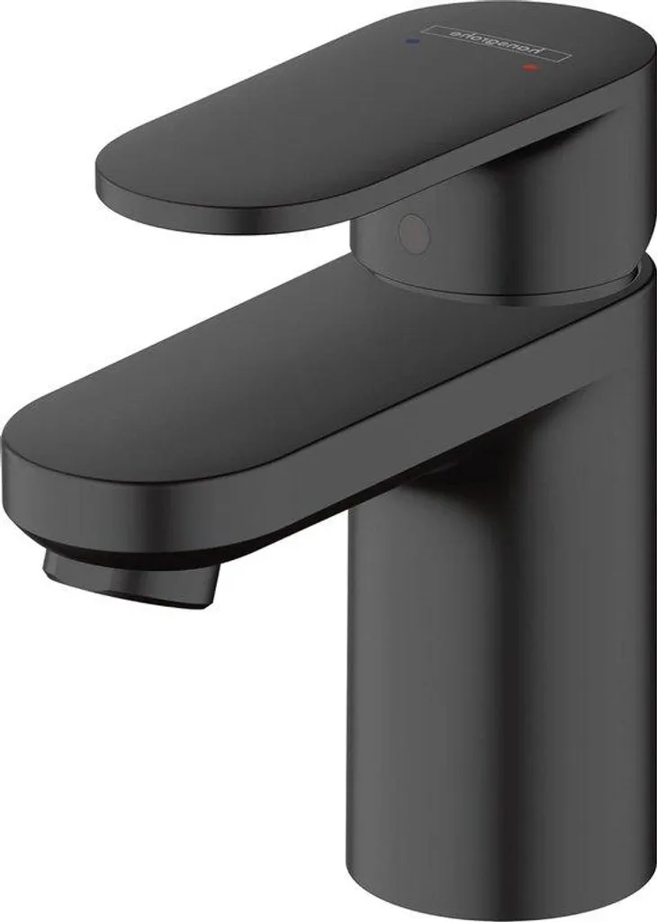 Mitigeur lavabo pour salle de bain, Noir mat, Vidage ressort et Éco-eau