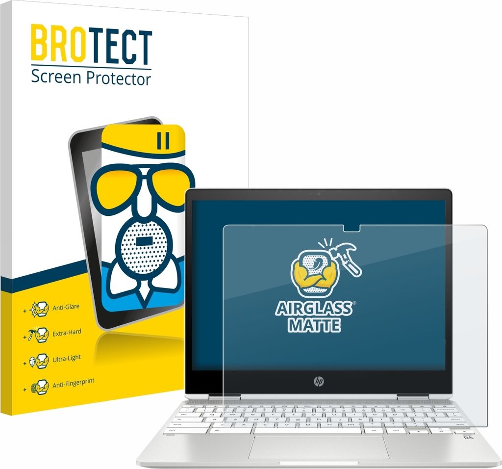 BROTECT Entspiegelungs Schutzglas für HP Chromebook x360 12b-ca0005nf Schutzfolie Panzer Folie Glas Display Schutz matt