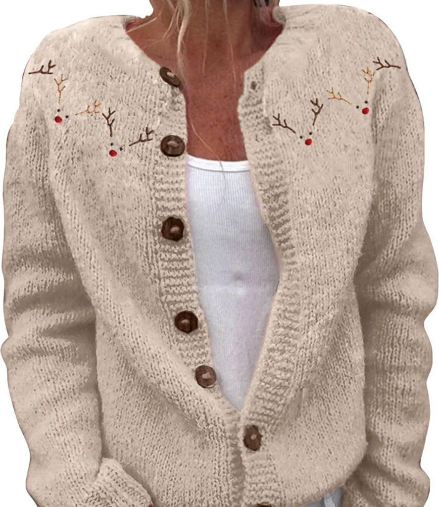 ASKSA Damen Weihnachts Strickjacke Weihnachtsjacke Produktbild 