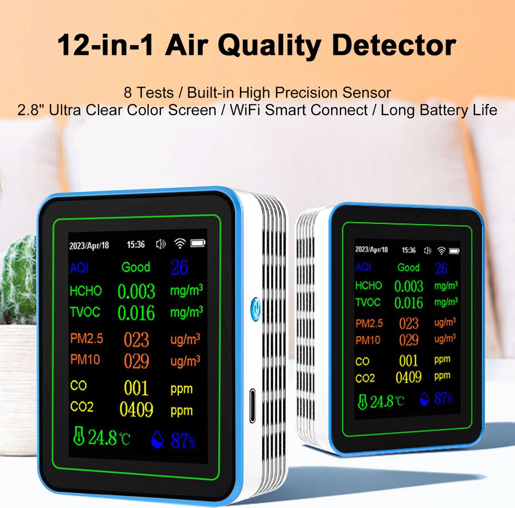 Detektor kvality ovzduší WiFi 12 v 1, detektor oxidu Obrázek produktu 3