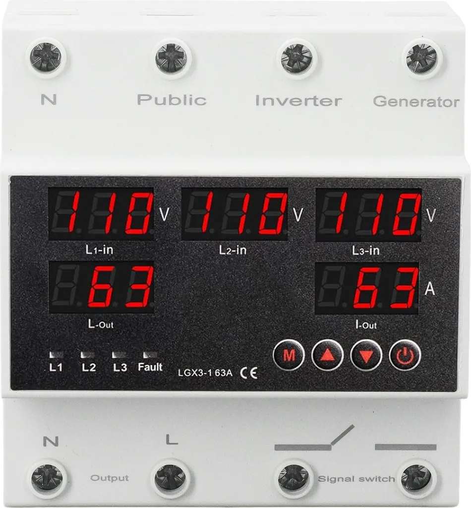 Inverseur de Source Automatique Triphasé 63A ATS avec Écran LED Inter