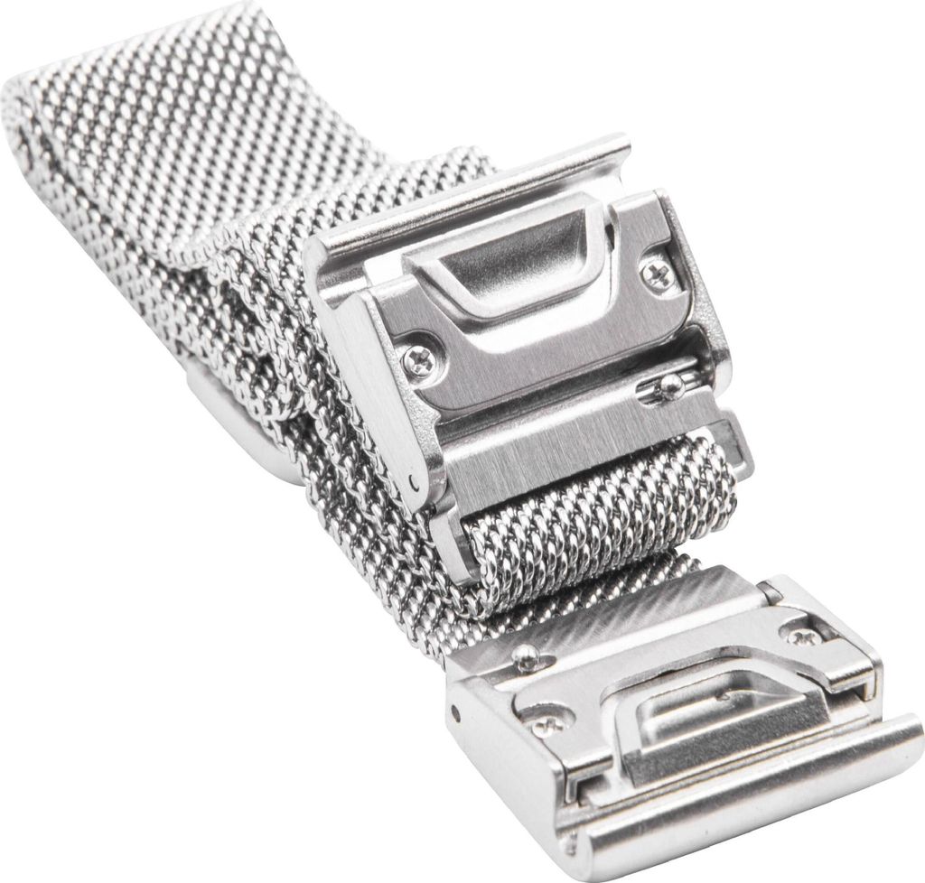 vhbw Ersatz Armband kompatibel mit Garmin Fenix 5s, 5S Plus Fitnessuhr, Smartwatch - Edelstahl silber Magnetverschluss Schnappverschluss