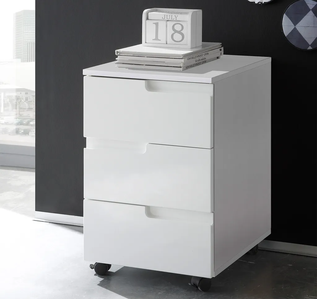 Organiseur de bureau Suzette blanc mobile 40x60x45cm pour télétravail