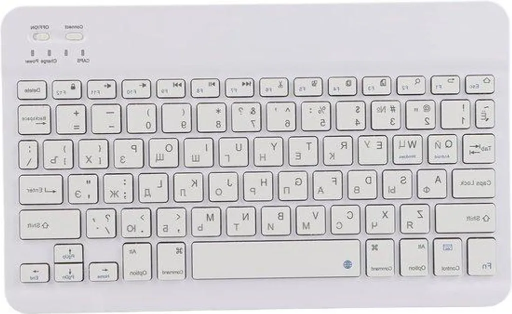Clavier 10 pouces blanc Bluetooth 3.0 silencieux et rechargeable USB
