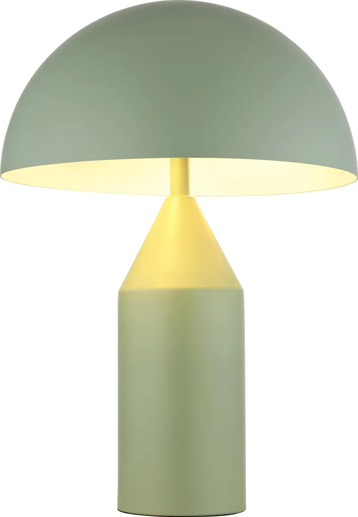 Lampe à poser Globo en métal vert pastel mat, double douille E27 chic