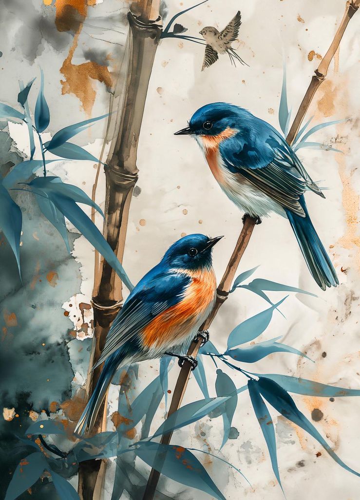 Plakat 20,5x28,4cm Drei Vögel