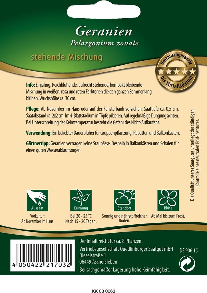 Quedlinburger Saatgut - Geranien stehende Mischung - Samen Produktbild 3