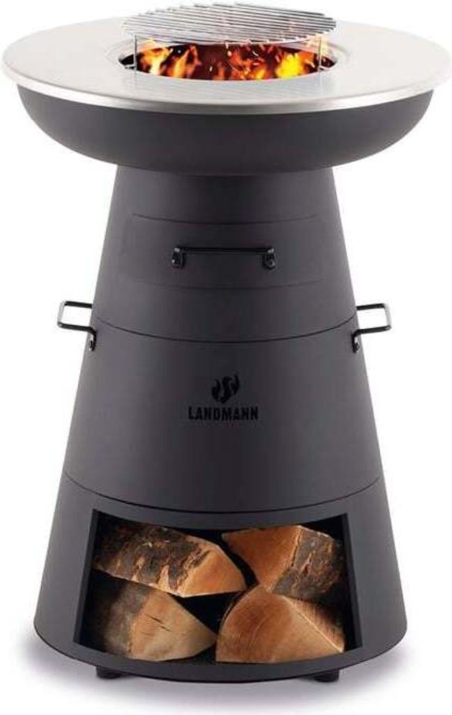 LANDMANN Holzkohlegrill mit Grillrost und Grillplatte, Produktbild 
