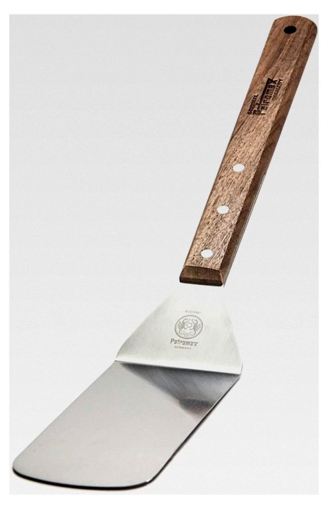 Grill- und Pfannenwender Flex2 - Flexibler Wender mit langem Edelstahl- und Holzgriff. Geeignet für Grillschalen.