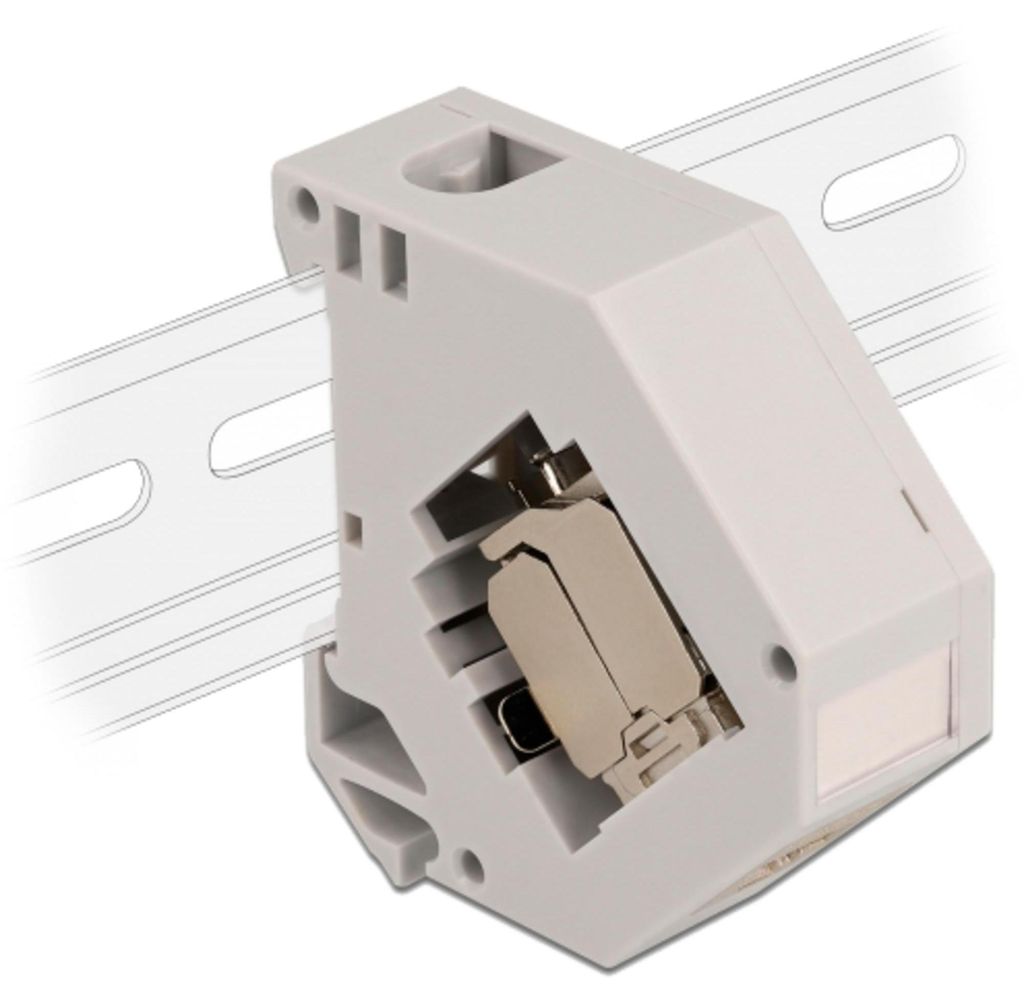 Delock Hutschienenadapter mit Keystone Modul RJ45 Buchse Produktbild 