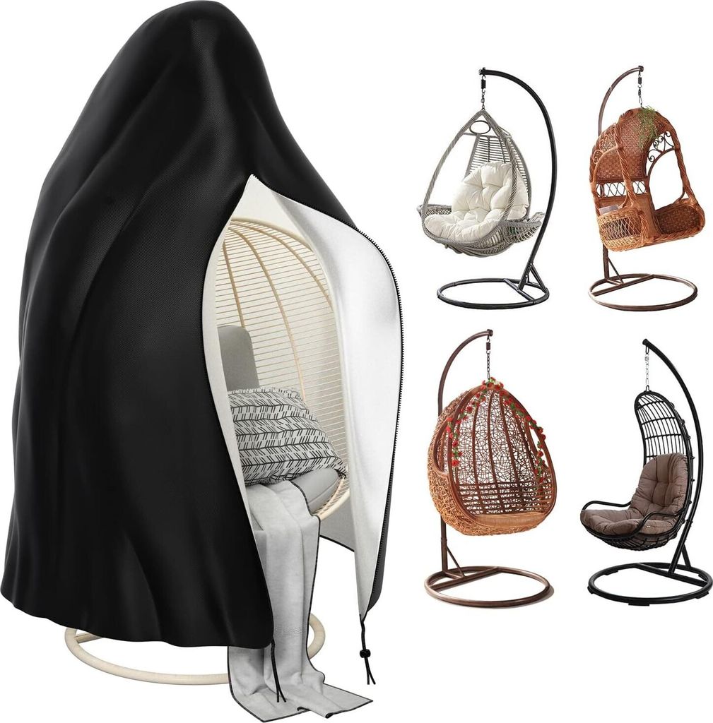 Hängesessel Abdeckung, Outdoor Swing Egg Chair Cover mit Reißverschluss, 210D Oxford Wasserdicht Schutzhülle Hängesessel Eierstuhlbezüge, 115 ...