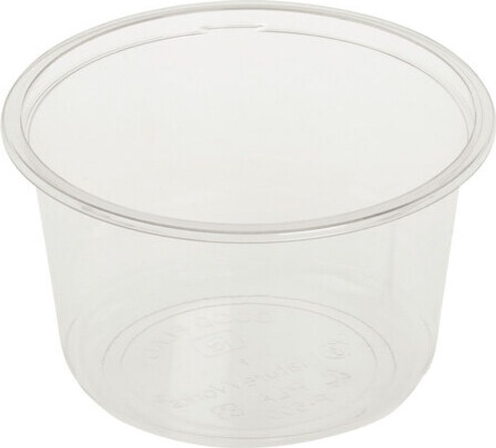 250x Feinkostbecher transparent aus -Kunststoff (PLA) 500 ml Ø 12,1 cm