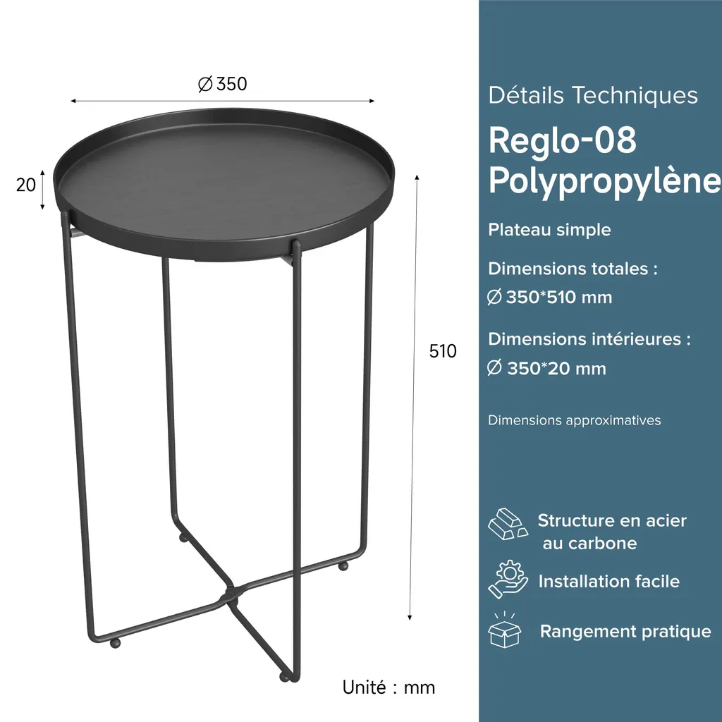 Table Basse de Jardin et Salon, Meuble d'Appoint Pliable Multifonction