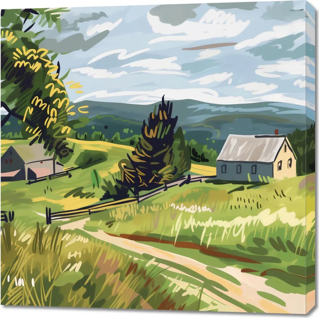 Image Village luxuriant 90 x 90 cm - Idéal pour décorer salon et chambre