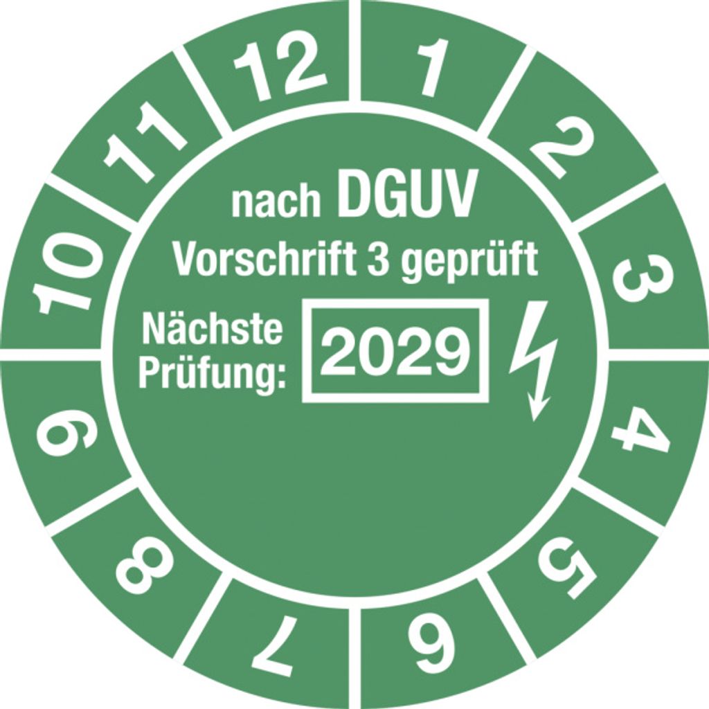 Dreifke Prüfplakette nach DGUV, Nächste Prüfung, 2029, Folie, Ø 30 mm, 10 St...