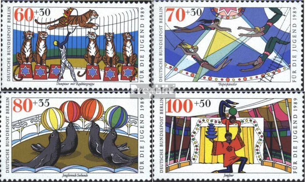 Briefmarken Berlin (West) 1989 Mi 838-841 (kompl.Ausg.) Ersttagsblatt Jugend: Zirkus