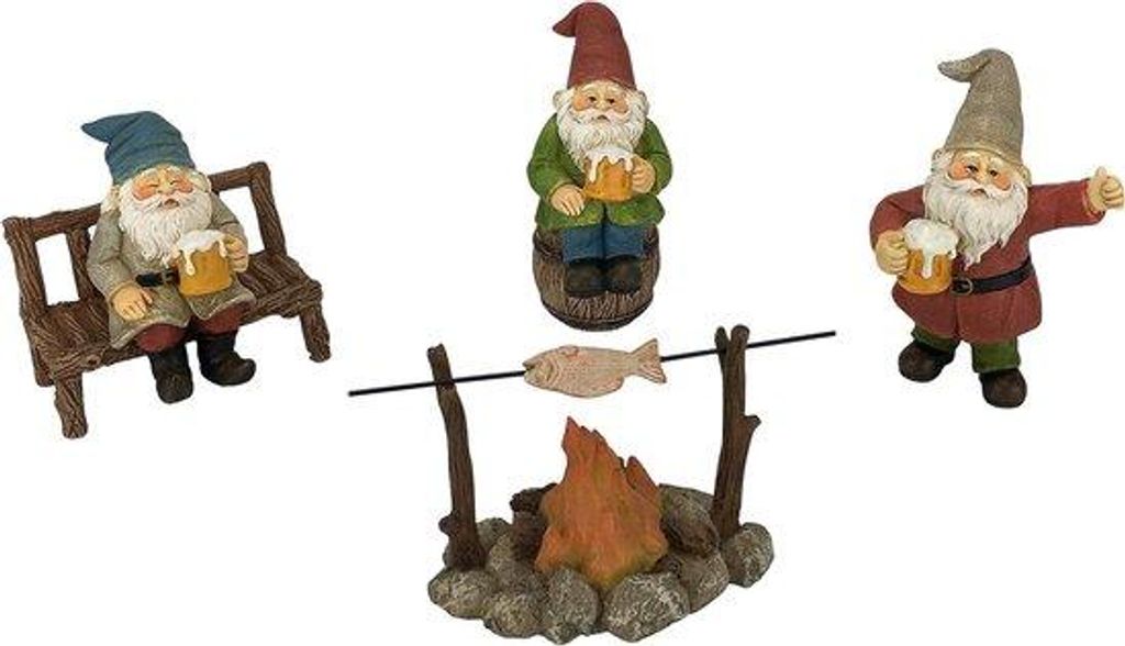 Miniatur-Gartenzwerg-Sets für kleine Märchen- und Fantasy-Gärten, 5-teilig, aus Kunststein