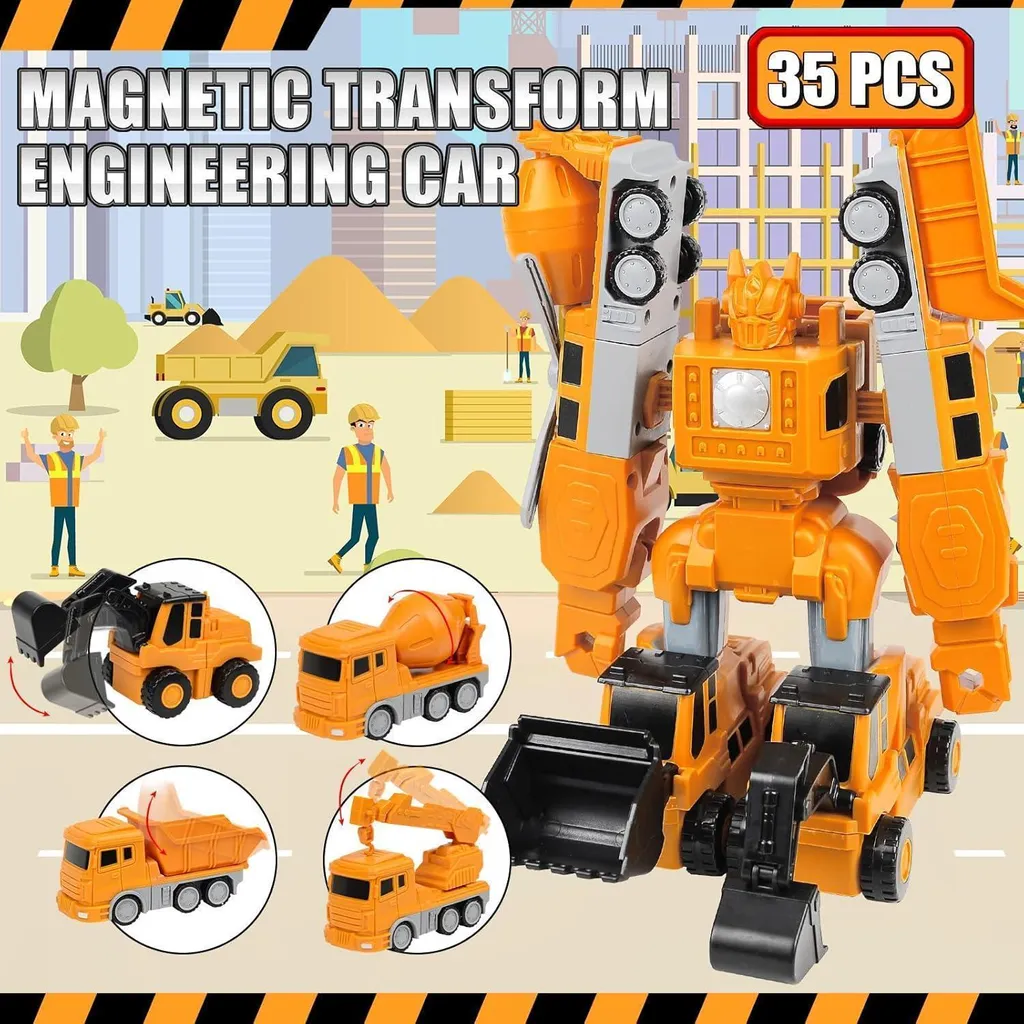 Transformers Magnétique Robot 35 Pièces - Assemblage Aimanté Facile