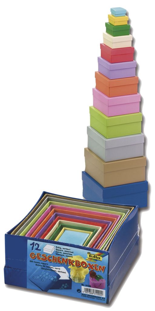 Folia 3109 Darčeková krabička "štvorcová" - farebná, 12 Obrázok produktu 