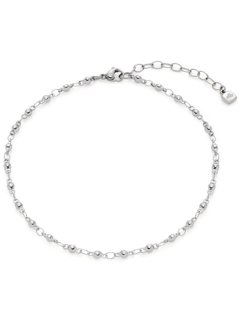 CheersLife Damen Fußkettchen Edelstahl - Perlen Fußkette Mit Evil Eye Anhänger In Gold/Silber