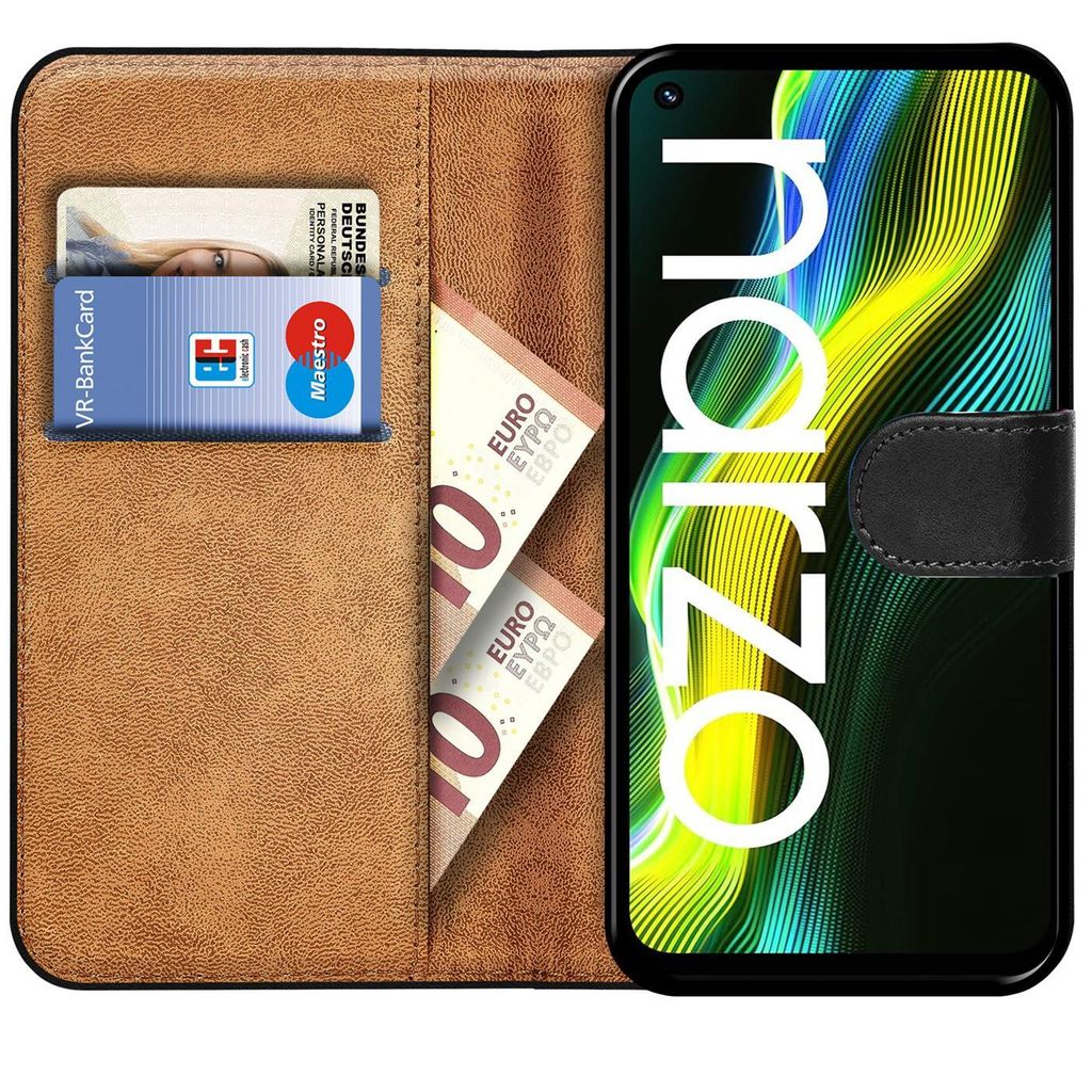 Étui Flip Zovonic Pour Realme 7 - Cuir Synthétique Noir - Neuf