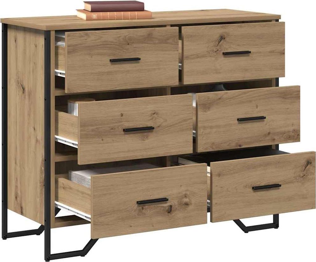 "im Sonderangebot"Kommode Modernes Design - Mehrzweckschrank Anrichte für Flur - mit Schubladen 2 pcs Artisan-Eiche 91x35,5x74,5 cm DEMöbel 8216172