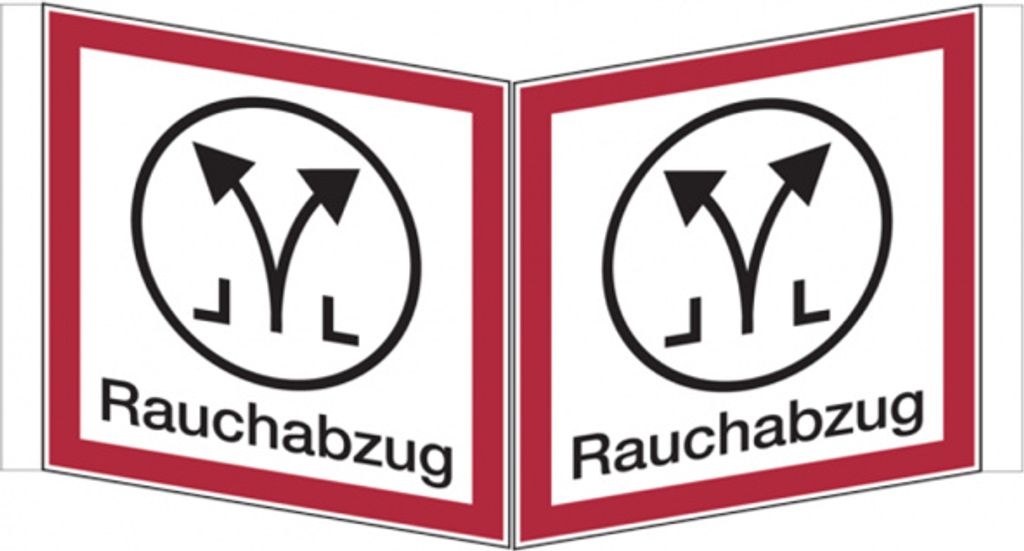 Dreifke Feuerwehrschild, Winkelschild Rauchabzug - angelehnt an DIN 4066 | P...