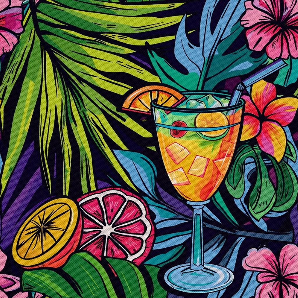 OUTDOOR DEKOSTOFFE OXFORD - Motiv Cocktail | DX8635