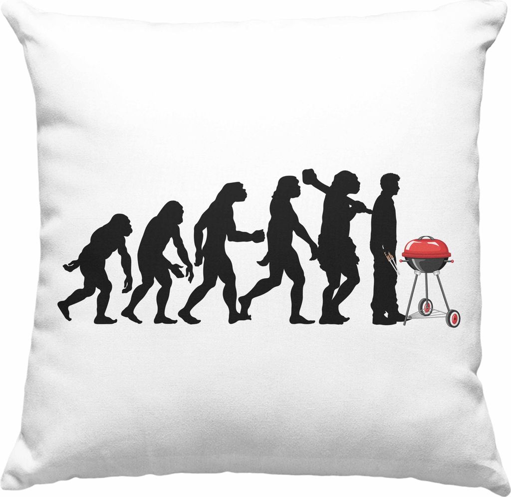 Trendation - Grillen Herzschlag Geschenk Deko-Kissen mit Füllung 40x40 Sommer Deko-Kissen mit Füllung 40x40 Becher Vatertag Geschenkidee Steak Fl...