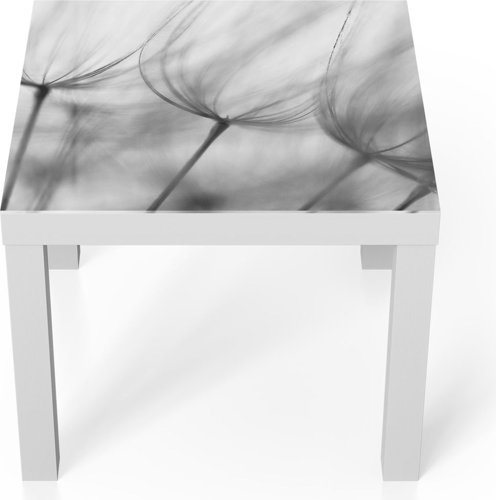 DEQORI Couchtisch 55x55 cm Weiß 'Sanfte Konturen' Glas Beistelltisch Glastisch modern