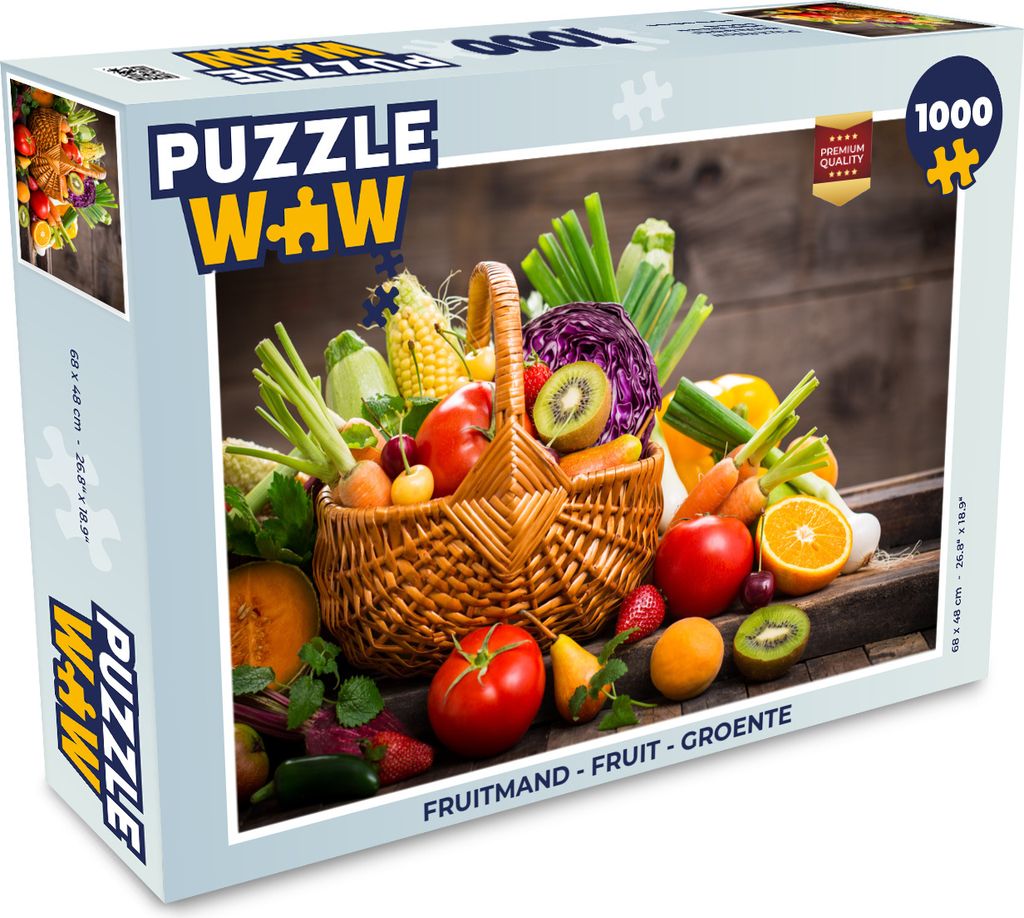 MuchoWow Puzzle 1000 Teile Obstkorb - Obst - Gemüse - Erwachsene - Rätsel