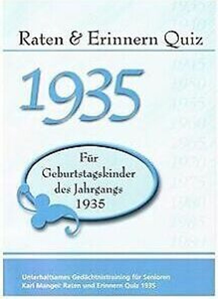 Raten & Erinnern Quiz 1935