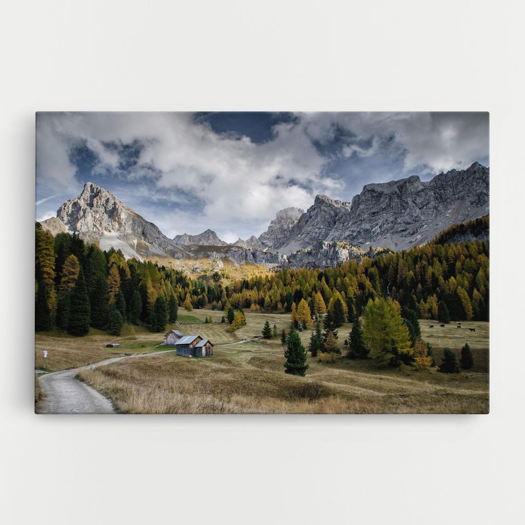 ARTHUB Leinwandbild 50x70 cm, Cloudy Mountains View | Wohnzimmerdekoration, Hängende Bilder, Wanddekoration, Heimdekoration, Landschaften, Berge