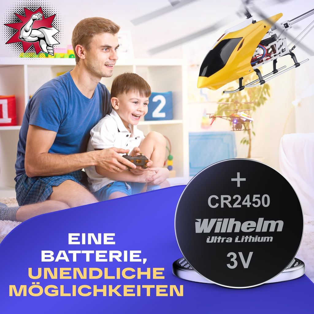 20 x CR2450 Wilhelm Lithium Knopfzelle 3V 600mAh Produktbild 6