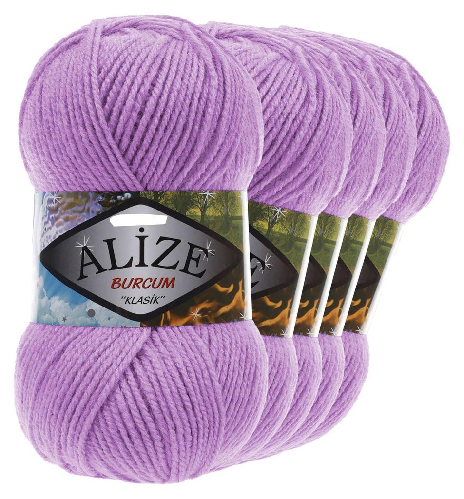 5 x 100g Strickgarn ALIZE BURCUM, 100% Polyacryl, 247 violett