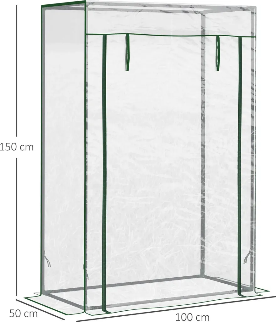 Petite serre transparente 150cm de haut avec structure métal durable - 3